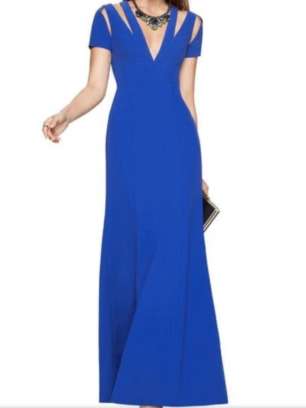 NWT BCBG MaxAzria Estrella Blue Long Gown Women's 6